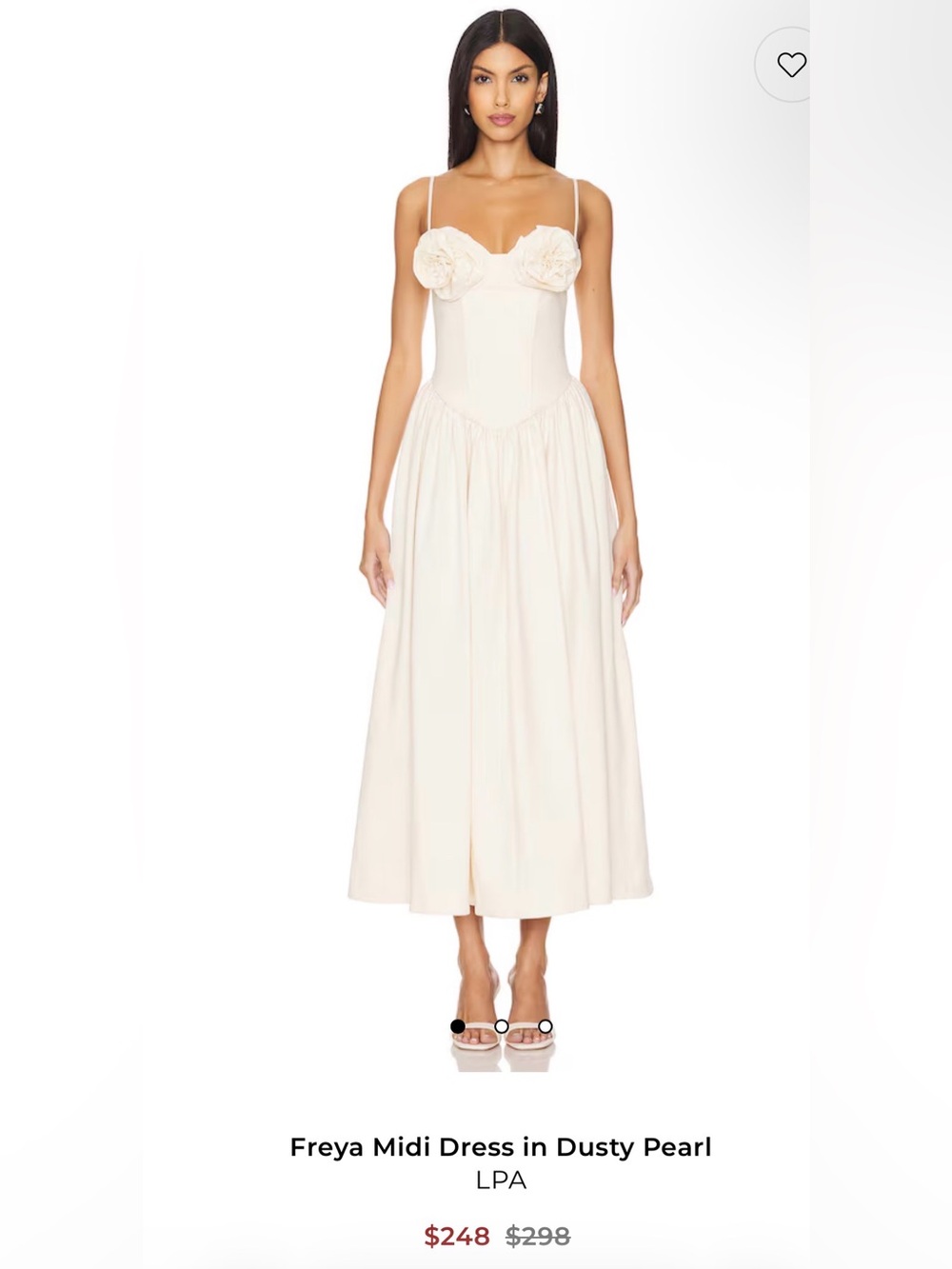 LPA Freya Midi Dress in Dusty Pearl Cream